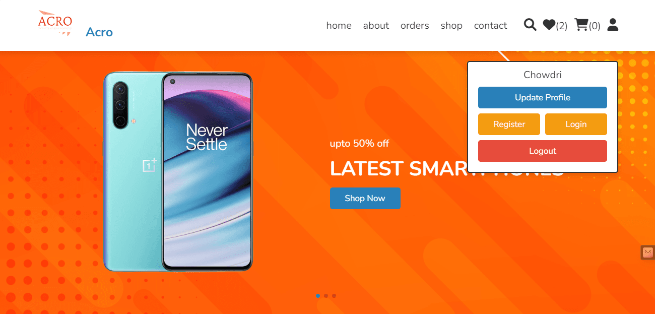 Acro - Ecommerce Application